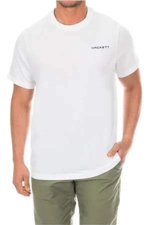 Hackett Top, Herre, Hvid, XL, Bomuld, Kortærmet T-shirt med Ribbed Finish