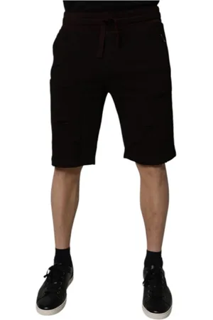 Dolce & Gabbana Shorts, Herre, Brun, S, Bomuld, Maroon Bomuld Bermuda Sweatshorts med Logo
