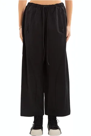Y-3 Bukser, Dame, Sort, XS, Sort Vasket Twill Bukser