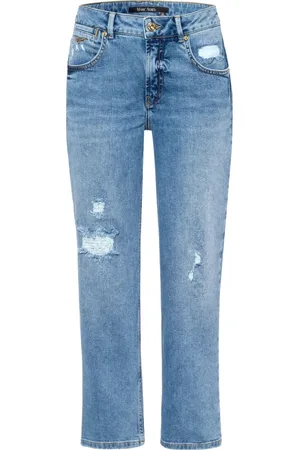 Marc Aurel Jeans, Dame, Blå, M, Bomuld, Strækbare damejeans med dekorative revner
