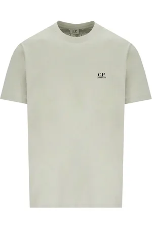 C.P. Company Top, Herre, Grå, M, Bomuld, Blåræv Jersey T-shirt med Grafisk Print