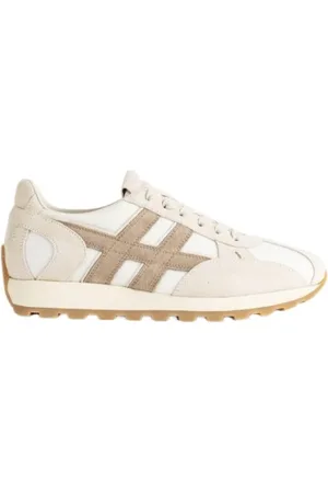 Hogan Sko, Herre, , 44 1/2 EU, Læder, Ivory Sneakers med Brune Detaljer