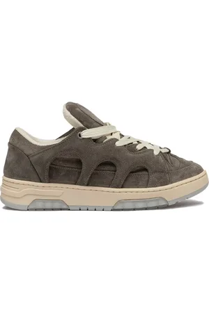 PAURA Sko, Herre, Grå, 42 EU, Grå Ruskind Sneakers Håndlavet i Italien