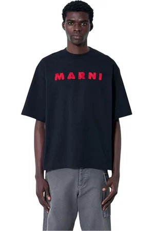 Marni Top, Herre, Sort, XL, Bomuld, Bomuld Jersey Logo Motif T-Shirt