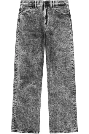 Dondup Jeans, Dame, Grå, W30, Bomuld, Sorte Brede Ben Jeans Model Dp777