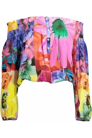 Desigual Bluser & Skjorter, Dame, Flerfarvet, XL, Lyserøde Viskose Toppe & T-Shirt