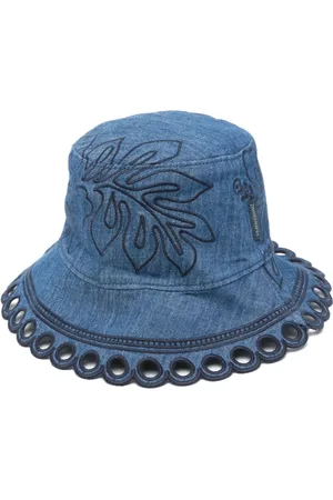 ZIMMERMANN Tilbehør, Dame, Blå, ONE SIZE, Uld, Indigo Flad Krone Hat