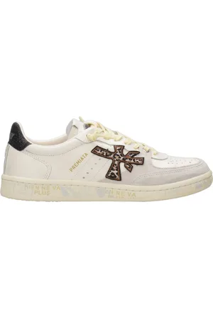 Premiata Sko, Dame, Hvid, 38 EU, Læder, Vintage Læder Sneakers med Logo Detaljer