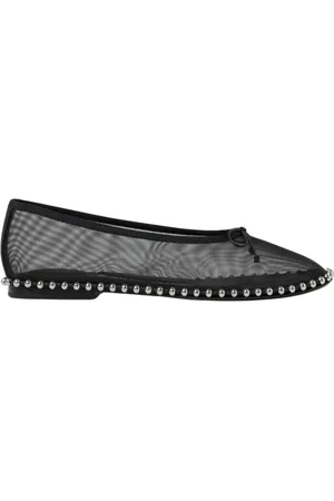Alexander Wang Sko, Dame, Sort, 36 EU, Studded Trim Mesh Ballet Flats