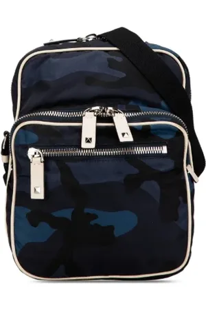 VALENTINO Pre-owned, Herre, Blå, ONE SIZE, Uld, Pre-owned Canvas crossbody-tasker