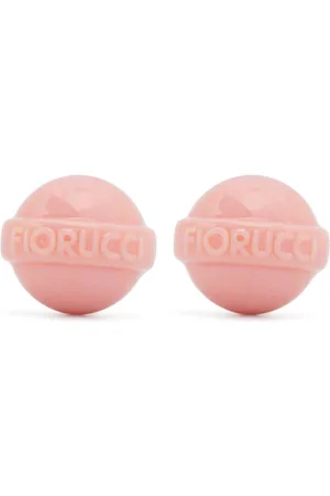 Fiorucci Tilbehør, Dame, Lyserød, ONE SIZE, Cirkulært Design Clip-On Øreringe