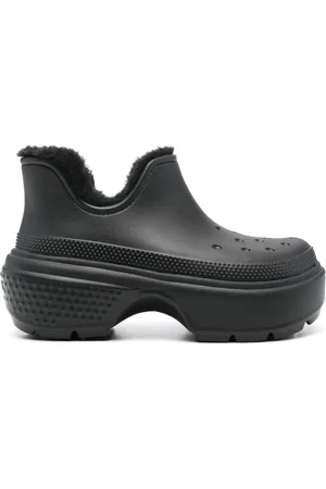 Crocs Sko, Herre, Sort, 38 EU, Uld, Sorte ankelstøvler med faux-fur foring