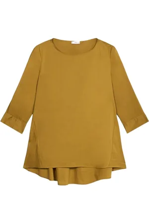 Oltre Bluser & Skjorter, Dame, Grøn, XL, Bomuld, Oversize bluse i bomuldsblanding