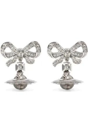 Vivienne Westwood Tilbehør, Dame, Grå, ONE SIZE, Platinum White Octavie Øreringe