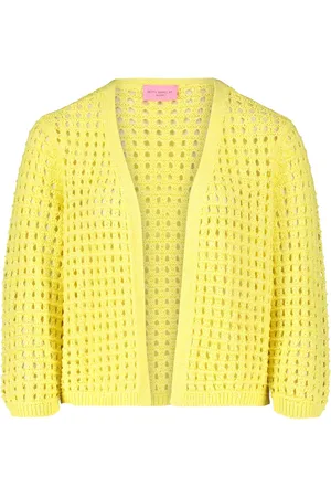 Betty Barclay Strik, Dame, Gul, S, Uld, Afslappet Cardigan med Effektgarn