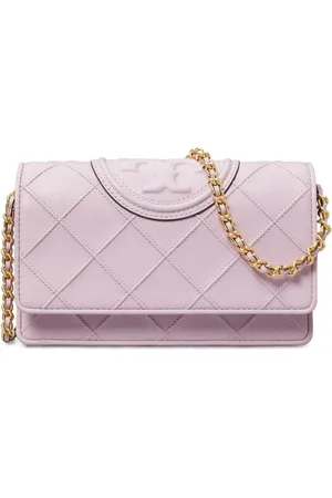 Tory Burch Taske, Dame, Lilla, ONE SIZE, Uld, Lilla Mini Taske med Messingdetaljer