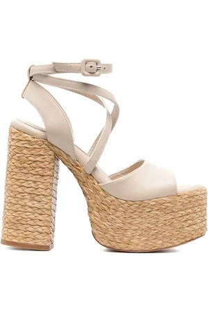 Paloma Barceló Sko, Dame, , 41 EU, Hvide Sandaler med Raffia Sål