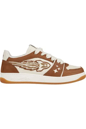 ENTERPRISE JAPAN Sko, Herre, Brun, 46 EU, Uld, Elegante sneakers med broderet logo til mænd