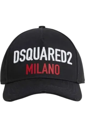Dsquared2 Tilbehør, unisex, Sort, ONE SIZE, Bomuld, Bomuld Gabardine Broderet Logo Kasket
