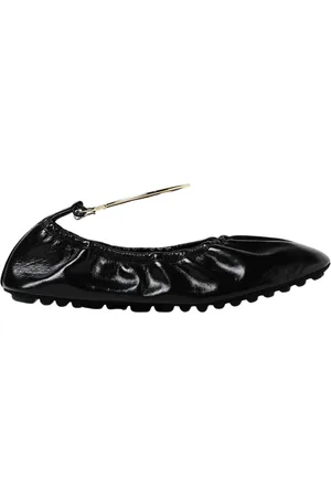 Fendi Sko, Dame, Sort, 37 1/2 EU, Læder, Sort Patent Læder Ballerina Flats
