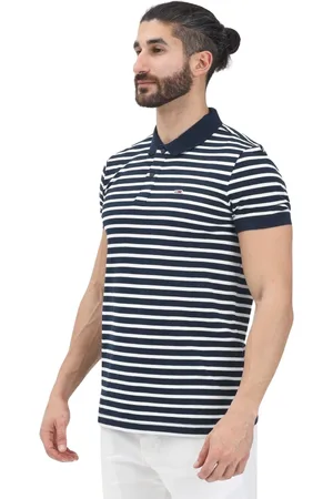Tommy Hilfiger Top, Herre, Blå, S, Blå Stribet Polo Skjorte