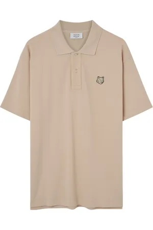 Maison Kitsuné Top, Herre, Brun, M, Fed Fox Head Polo T-shirts og Polos