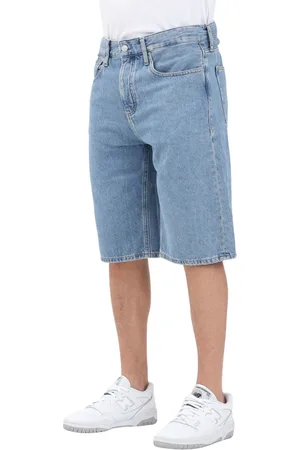 Calvin Klein Shorts, Herre, Blå, W31, Denim, Denim Shorts Lige Snit Over Knæet