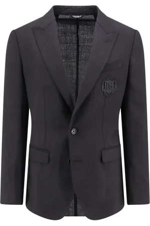 Dolce & Gabbana Jakke, Herre, Sort, M, Uld, Sort Uld Monopetto Tøj med Logo