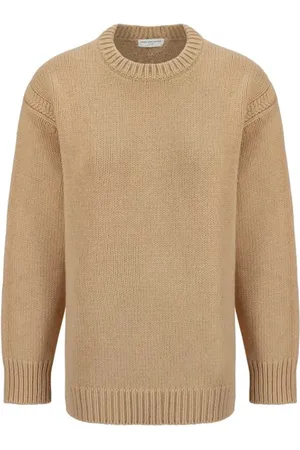 Chloé Strik, Dame, , L, Uld, Kashmir Ribstrikket Sweater, Monokrom Mønster