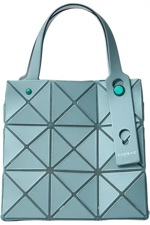 Issey Miyake Taske, Dame, Grøn, ONE SIZE, Uld, Glossy Carat Håndtaske med Trekantede Fliser