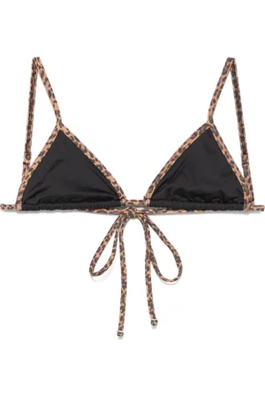 Frankies Bikinis Badetøj, Dame, Sort, M, Leopard Print Strandtøj med Justerbare Stropper