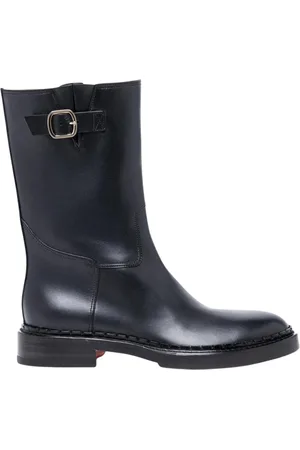 santoni Sko, Dame, Sort, 38 EU, Læder, Sort læder ankelstøvler spænde