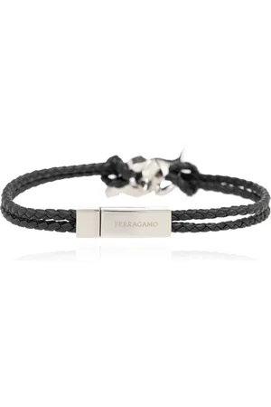 Salvatore Ferragamo Tilbehør, Herre, Sort, ONE SIZE, Læder, Læderarmbånd