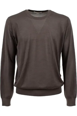 KANGRA CASHMERE Strik, Herre, Brun, 2XL, Cashmere, Kashmir Crewneck Sweater