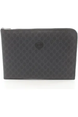 Gucci Pre-owned, Herre, Sort, ONE SIZE, Læder, Pre-owned Canvas clutches