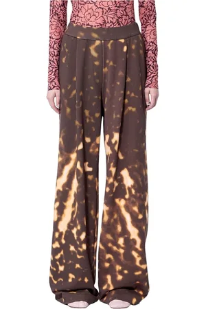 DRIES VAN NOTEN Bukser, Dame, Brun, L, Bomuld, Tie-Dye Bomuld Track Pants