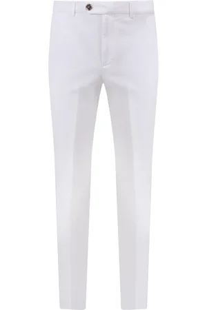 Brunello Cucinelli Bukser, Herre, Hvid, 3XL, Bomuld, Bomuldstrousers med italiensk pasform