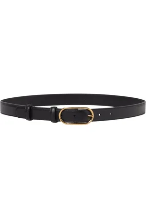 Dolce & Gabbana Tilbehør, Dame, Sort, 80 CM, Uld, Sort Læderbælte med Guldspænde