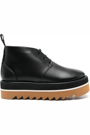 Stella McCartney Sko, Dame, Sort, 39 EU, Læder, Sort Imiteret Læder Snøresko