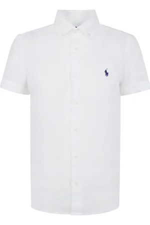 Ralph Lauren Bluser & Skjorter, Dame, Hvid, L, Sporty Vævet Skjorte