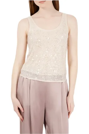 Kaos Top, Dame, , S, Uld, Stilfuld Top med Applikationer