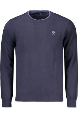 North Sails Strik, Herre, Blå, 2XL, Uld, Bl Wool Crew Neck Sweater
