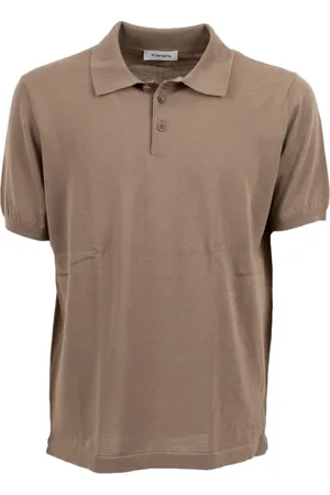 KANGRA CASHMERE Top, Herre, Brun, M, Rasata Polo Shirt Kortærmet Mænd