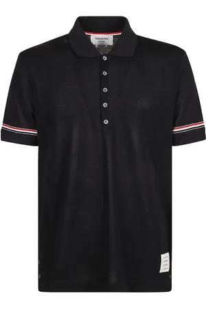 Thom Browne Top, Herre, Blå, L, Bomuld, Bomuld Polo T-shirt