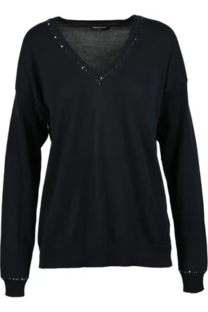 Fabiana Filippi Strik, Dame, Blå, XS, Bomuld, Bomuld Strik Top