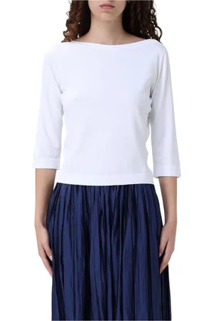 Roberto Collina Top, Dame, Hvid, S, Bomuld, Hvid Strik Bådhals Sweater