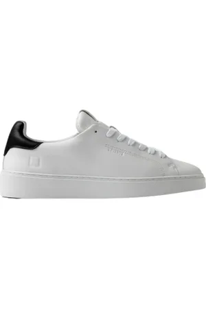D.A.T.E. Sko, Herre, Hvid, 43 EU, Bomuld, Hvid/sort kalvesneaker