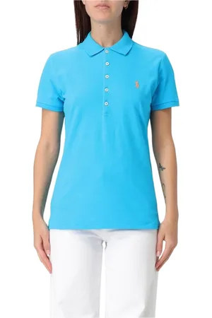 Ralph Lauren Top, Dame, Blå, M, Bomuld, Livlig Violet Polo Skjorte