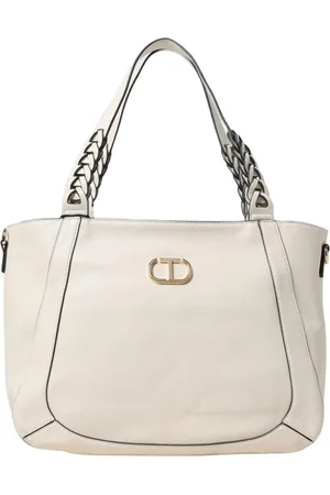 Twin-Set Taske, Dame, Hvid, ONE SIZE, Uld, Flettede Håndtag Mini Taske
