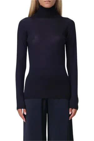 Fabiana Filippi Strik, Dame, Blå, XS, Uld, Blå Merino Uld Turtleneck Sweater